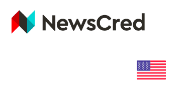 Logo da NewsCred, com a bandeira dos Estados Unidos