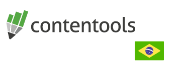 Logo da Contentools, com a bandeira do Brasil