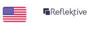 Logo da Reflektive, com a bandeira dos Estados Unidos
