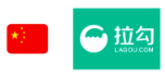 Logo da Lagou.com, com a bandeira da China
