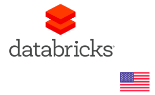 Logo da Databricks, com a bandeira dos Estados Unidos
