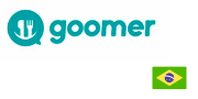 Logo da Goomer, com a bandeira do Brasil