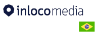 Logo da In Loco Media, com a bandeira do Brasil