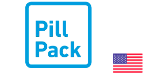 Logo da PillPack, com a bandeira dos Estados Unidos