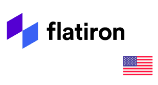 Logo da Flatiron, com a bandeira dos Estados Unidos