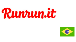 Logo do Runrun.it, com a bandeira do Brasil
