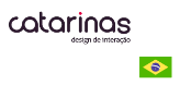 Logo da Catarinas Design de Interação, com a bandeira do Brasil
