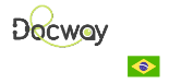 Logo da Docway, com a bandeira do Brasil