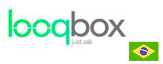 Logo da Looqbox, com a bandeira do Brasil