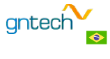 Logo da Gntech, com a bandeira do Brasil