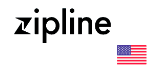 Logo da Zipline, com a bandeira dos Estados Unidos