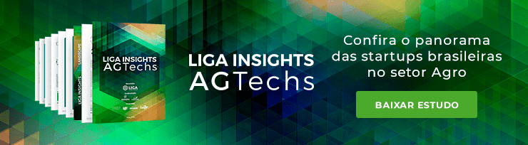 Banner do estudo Liga Insights AGTechs, com o botão Baixar estudo