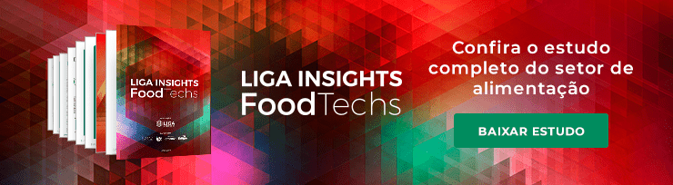 Banner do estudo Liga Insights FoodTechs, com o botão Baixar estudo