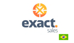 Logo da Exact Sales, com a bandeira do Brasil
