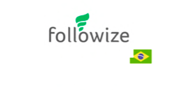 Logo da Followize, com a bandeira do Brasil