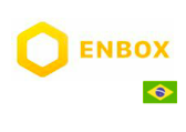 Logo da Enbox, com a bandeira do Brasil