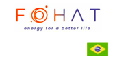 Logo da Fohat, com a bandeira do Brasil
