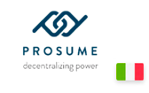 Logo da Prosume, com a bandeira da Itália