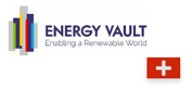 Logo da Energy Vault, com a bandeira da Suíça