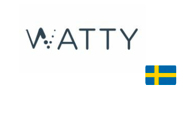 Logo da Watty, com a bandeira da Suécia