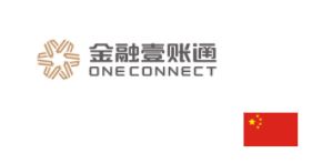 Logo da OneConnect, com a bandeira da China