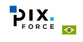 Logo da Pix Force, com a bandeira do Brasil