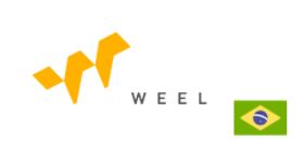 Logo da Weel, com a bandeira do Brasil