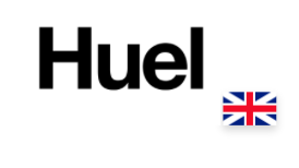 Logo da Huel, com a bandeira do Reino Unido