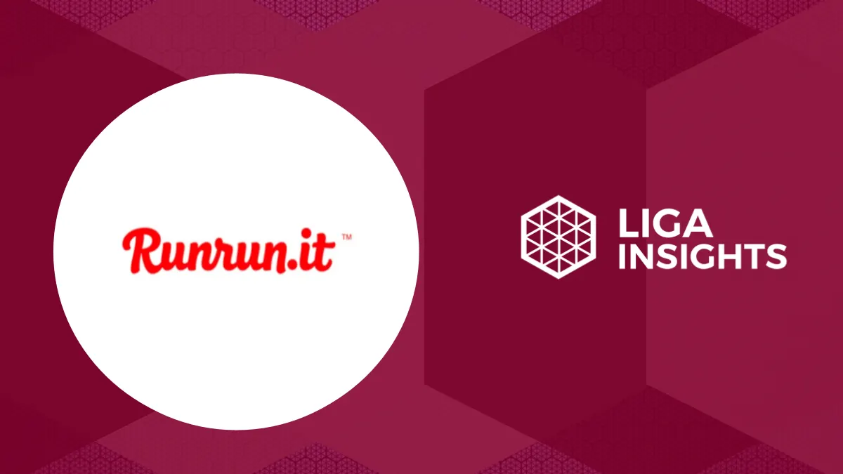 Cartão do Liga Insights com o logo do Runrun.it