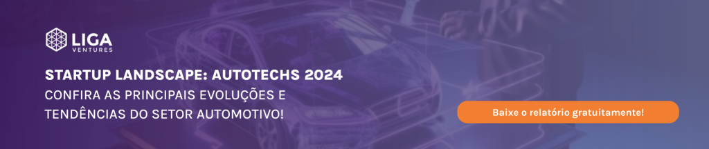 Banner do Startup Landscape: Autotechs 2024, com o botão Baixe o relatório gratuitamente