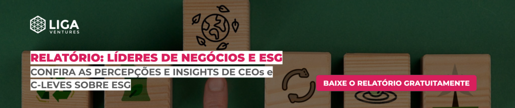 Banner do relatório Líderes de negócios e ESG, com percepções de CEOs e C-levels