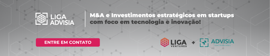 Banner da Liga Advisia sobre M&A e investimentos estratégicos em startups