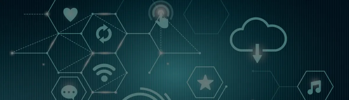 Capa de artigo do Liga Insights, com ícones conectados em uma malha de hexágonos
