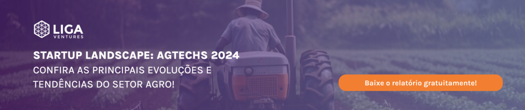 Banner do Startup Landscape: AgTechs 2024, com o botão Baixe o relatório gratuitamente