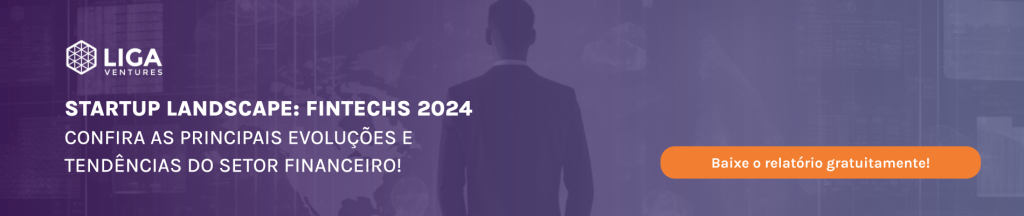 Banner do Startup Landscape: Fintechs 2024, com o botão Baixe o relatório gratuitamente